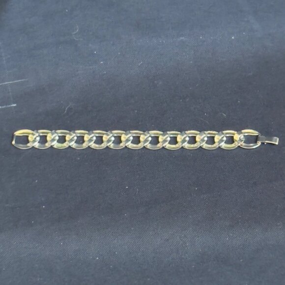 Men's Stainless Steel Cuban Link Bracelet 8.5 Inches Polished Silver Tone - Picture 8 of 10